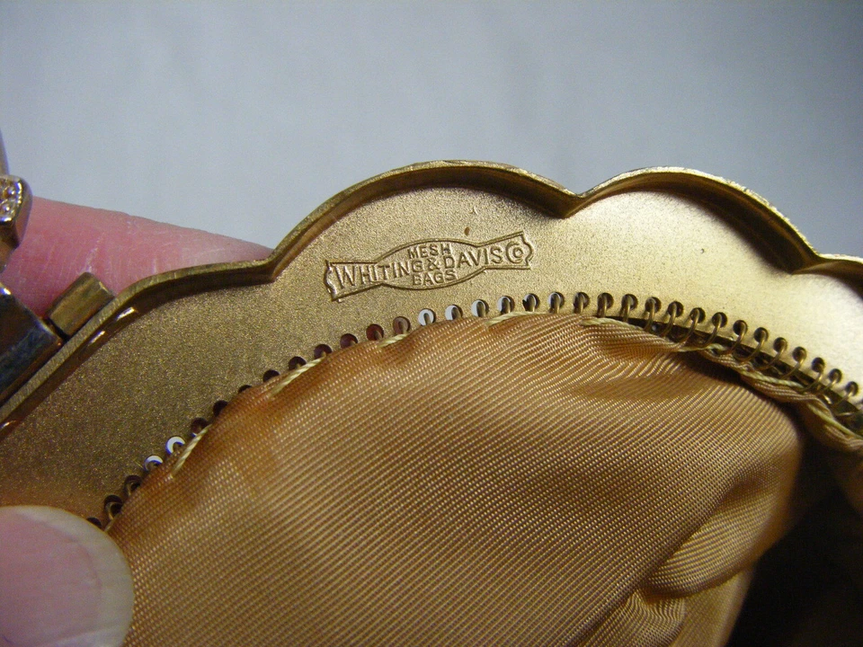 Whiting & Davis Vintage Maille Or Petit Sac Soirée #2908 - Photo 4/4