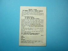 1962/63 PARKHURST NHL HOCKEY CARD ZIP  BUBBLE GUM HOCKEY CONTEST '62/63 PARKIE