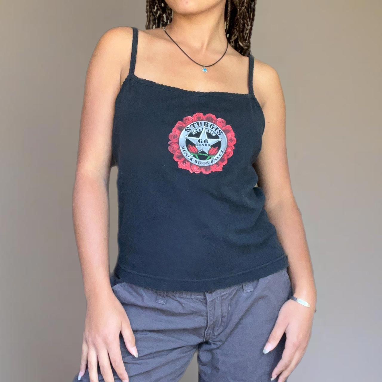 Womens Vintage Hot Leathers Black Graphic Tank Top