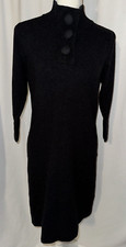 INC International Concepts Sweater Dress Women Size M Knit Buttons Mock Neck