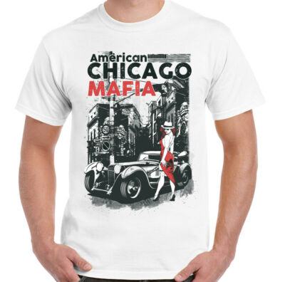 Mafia T-Shirt American Chicago Mens Funny The Godfather Gangster Goodfellas Mob