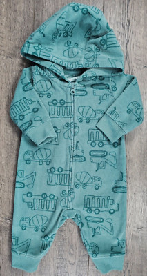 Baby Boy Clothes Carter's Child Mine 0-3 Month Fleece Truck Hooded Outfit
