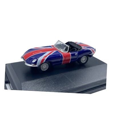 Union Jack British Flag Jaguar E Type Diecast car 1:76 OO Scale