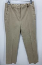 Talbots Pants Womens 8 Light Brown Stretch Flat Front Straight Leg Casual