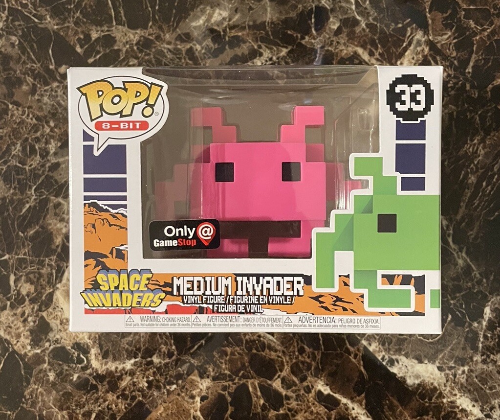 Funko Pop! #33 8-Bit Space Invaders Medium Invader Rosa (Caja Dañada)