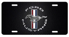 Mustang Inspired Rendering on Simulated  Carbon Fiber Aluminum License Plate Tag