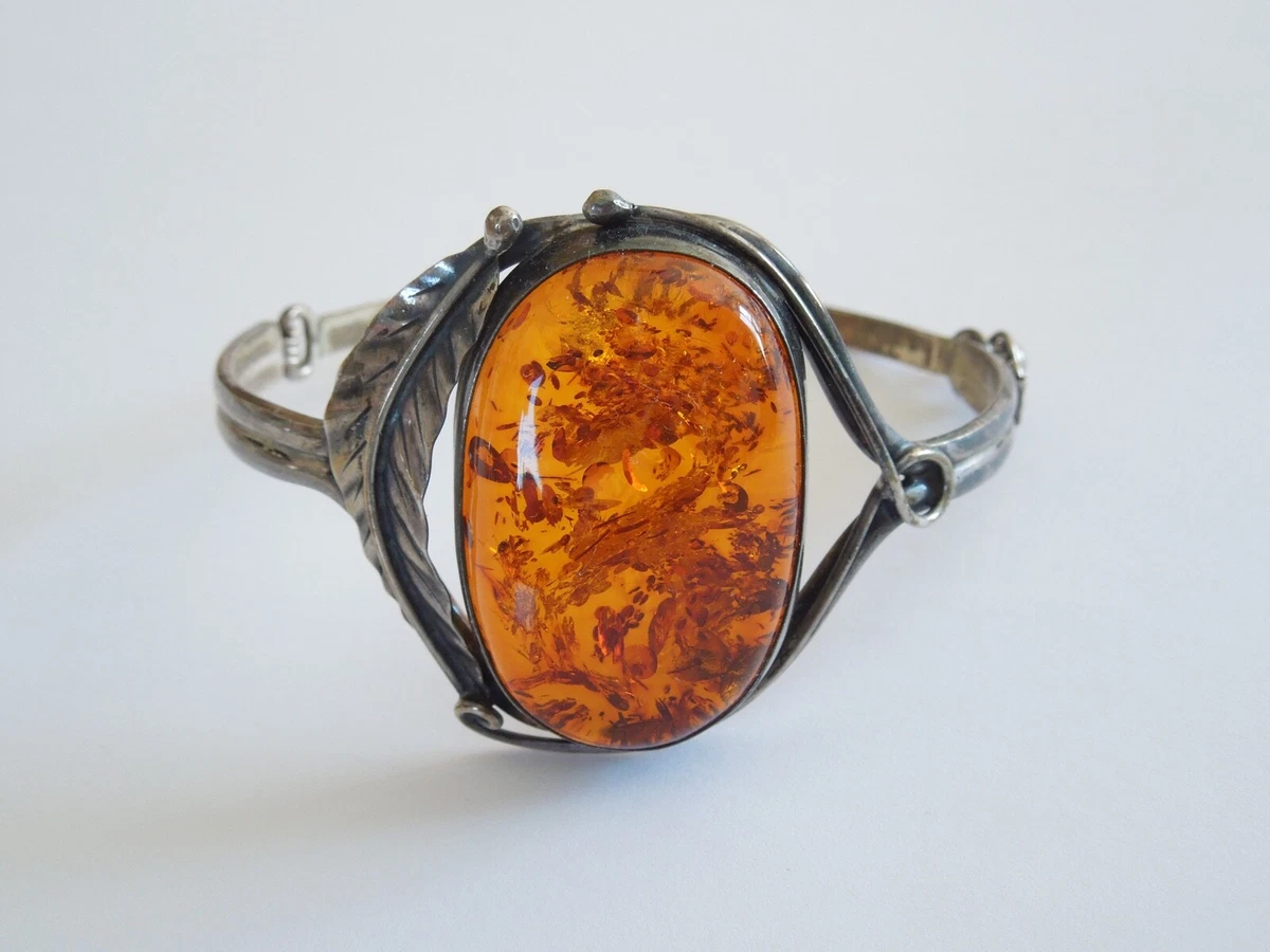Amber and shop silver bracelet