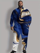 Men's Outfit 2 Piece Set Shirt  Pants Suit PLUS SIZE BIG 2XL