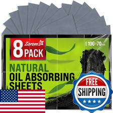 Natural Oil Blotting Sheets Facial Bamboo Charcoal 8pk 800 Makeup Oil Absorbing