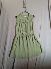 Gap Shirred Sleeveless Shirtdress Size Medium Green