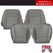 For 2003-07 Honda Accord Driver & Passenger Bottom& Top Leather Seat Cover Gray