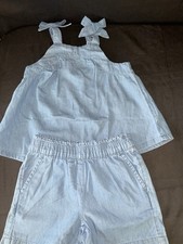 Member's Mark Girl's 2 Piece Easy Pull On Tank and Short Set, Chambray 4/5