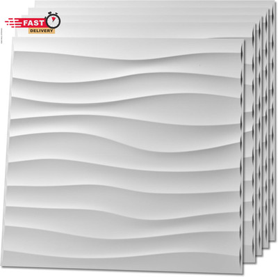 Art3D 12 Pack 3D Wave Design Wall Panels 19.7''X19.7'' PVC Panel for Interior Wall