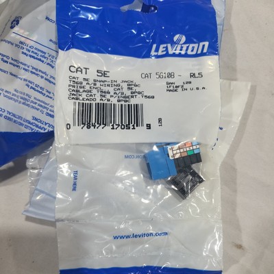 Leviton 5G108-RL5 GIGAMAX CAT 5E UTP JACK, BLUE (10 Piece)