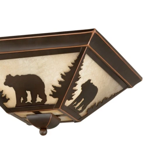 Bozeman 3-Light Flush Mount in Rustic and Square Style 5.75 Inches Tall and 14 - Picture 5 of 5