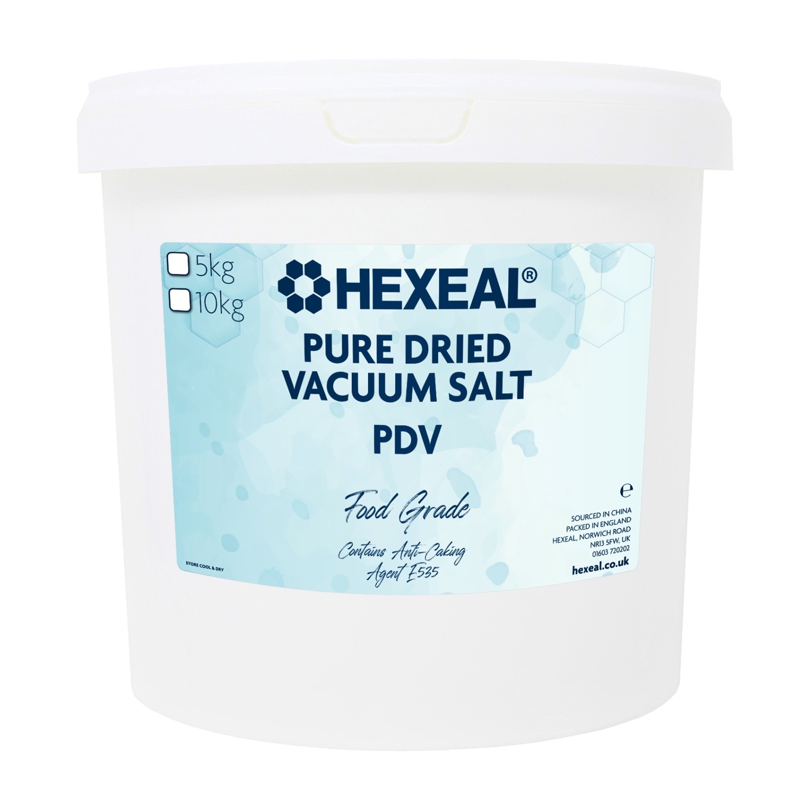 Hexeal PDV Salt 5kg Bucket – Food Grade Salt, Cooking and Water Softening