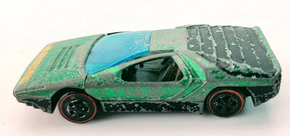 Carabo Hot Wheels Redline 1969 verde resistente HK interior oscuro tinte azul ¡RARO DIFÍCIL DE ENCONTRAR! Foto 2 de 4