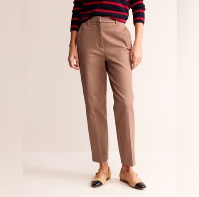 #ad NEW Boden Kew Bi Stretch Straight Leg High Rise Neutral Camel Trousers 10 Pants $63.75