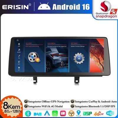 12.3'' 8-Kern 8GB+128GB Android 16 Autoradio GPS Für BMW F30 F31 F34 F32 F33 F36