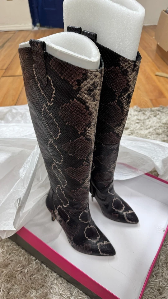 Vince Camuto Kervana Mauve Multi Tricolor Snake-Embossed High Boots (Size: 6M) - Image 2 of 4