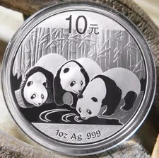 China 2013 Panda 10 Yuan 1oz Silver Coin,UNC