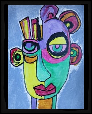 Abstract/Expressionism Nice Hair 11x14 Signed Colorful Street Art Painting