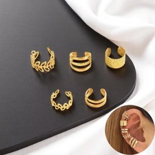 5X Adjustable Ear Cuffs Clip-On Earrings Non-Piercing Fashion Jewelry for Unisex