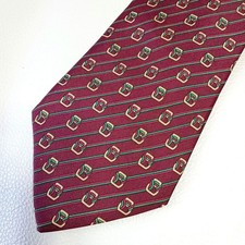 USED Tie HERMES burgundy tie large sword width 9cm Japan