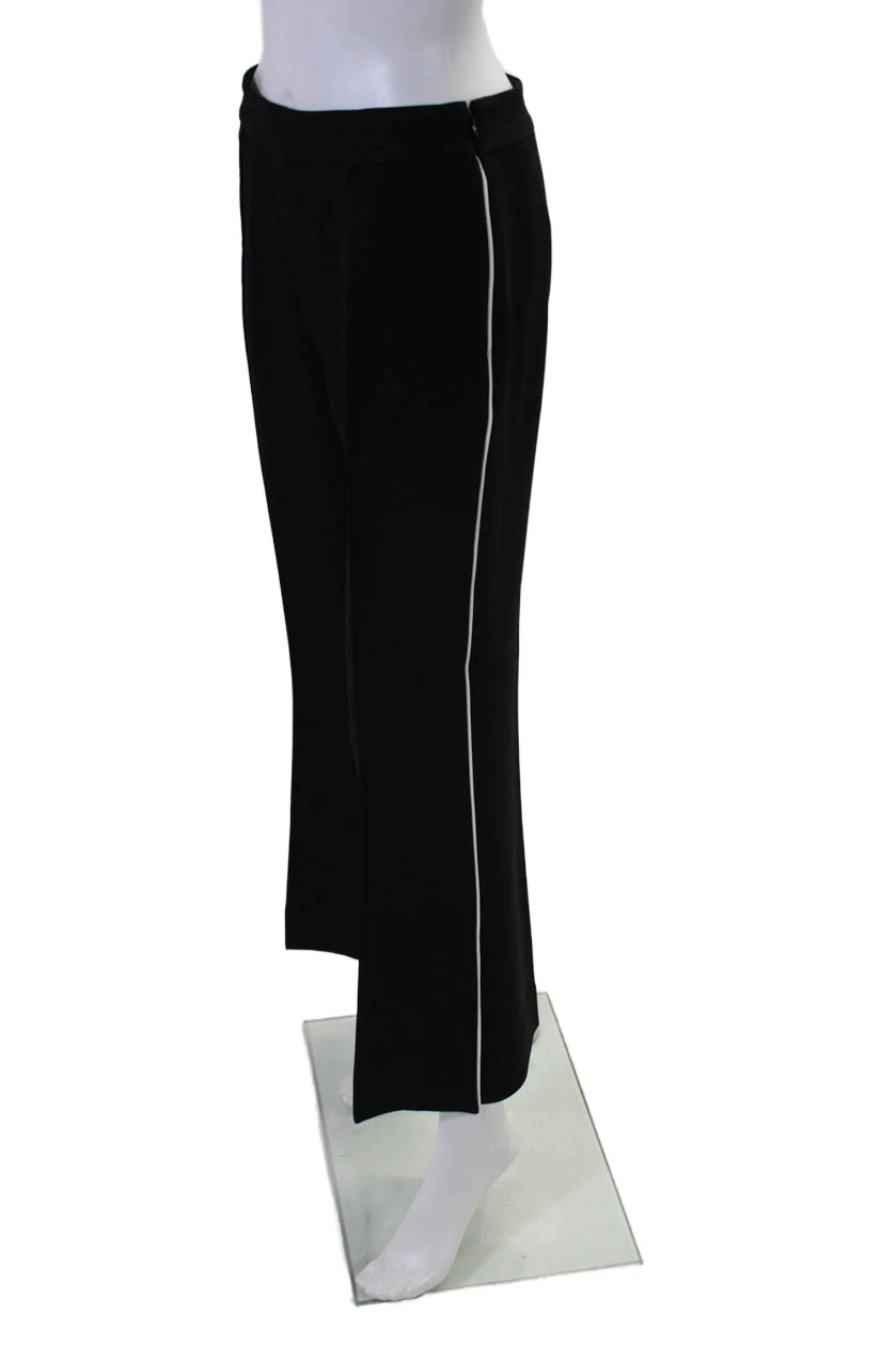 Tory Burch pantaloni eleganti donna zip laterale gamba dritta plissettati neri taglia 4