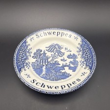 Vintage Enoch Wedgwood Tunstall SCHWEPPES Tip Tray Pin Dish 4.75" Blue Willow