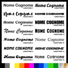 4 PEZZI ADESIVO NOME AUTO MOTO BICI CASCO