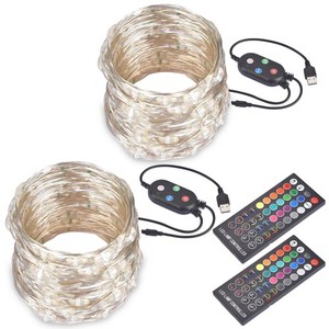 33FT 2 packs Fairy String Lights 20 colors with remote & Bluetooth Garden Party