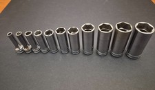 Snap On 38 11 Pc Sae 6 Point Deep Socket Set 14- 78 Sfs081 To Sfs281 Snap On 38 11 Pc Sae 6 Point Deep Socket Set 14- 78 Sfs081 To Sfs281