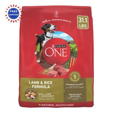 Dog Food Purina ONE Lamb and Rice 31.1 lb Bag Formula treats chews natural 2.41 per pound