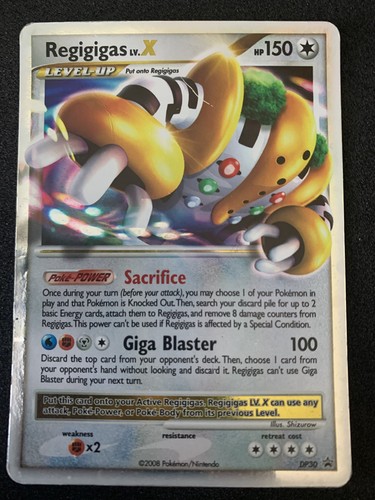 Pokémon TCG Regigigas LV.X DP30 Black Star Promo Holo Card MP Condition