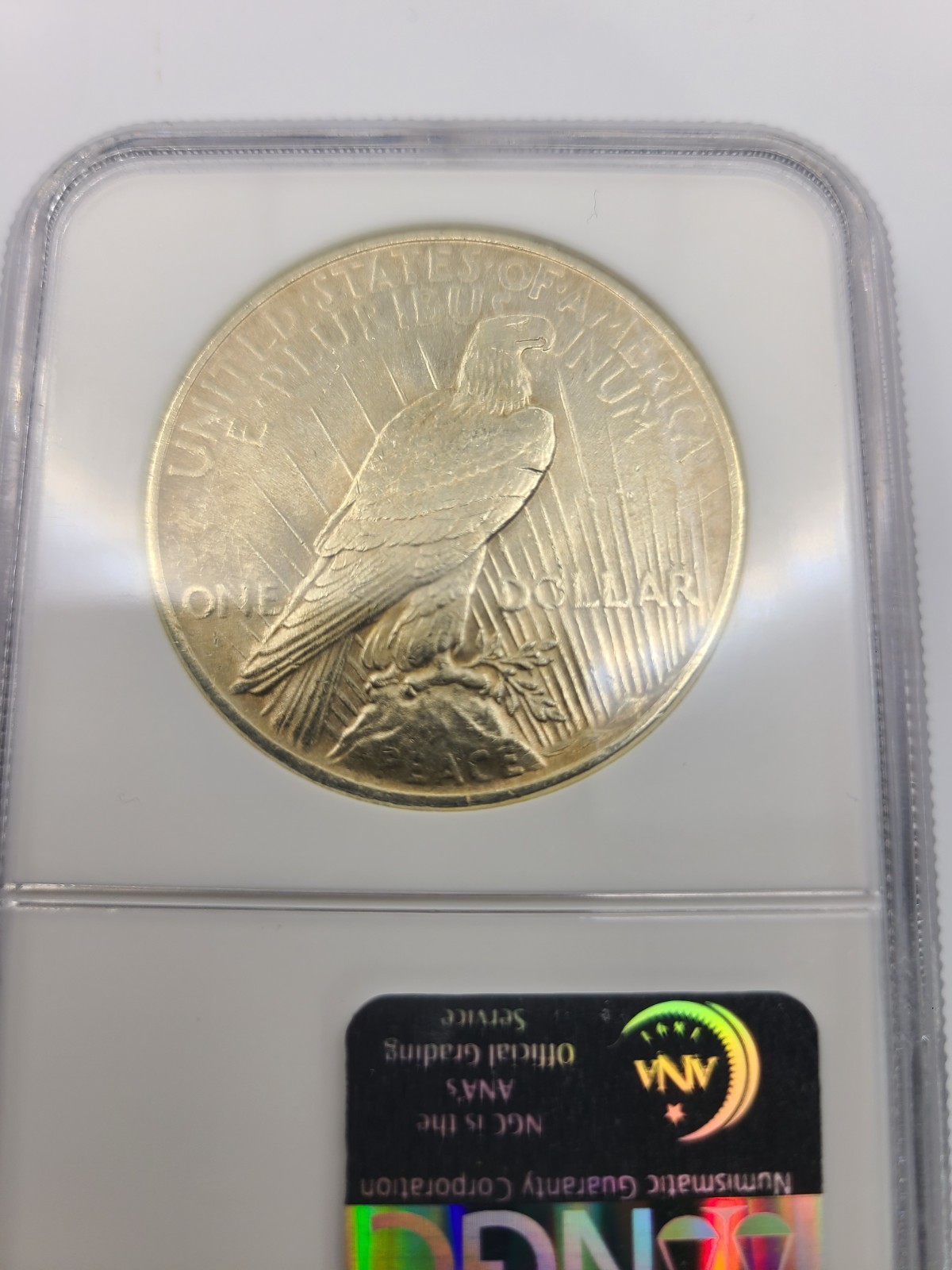 1924 Peace Silver Dollar NGC Almost Uncirculated AU