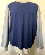 Vineyard Vines Mens Sweater Pullover Size XL Blue Gray Elbow Patch Style 1E6001