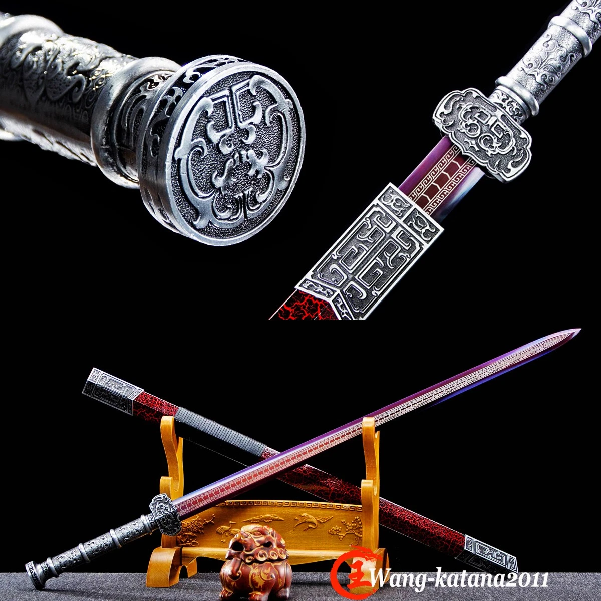 『黒山の老妖』2 漢剣 古兵器 武具 刀装具 高級 鑑賞用 長剣 装飾用 黒火剣 権力の遊び 古兵器 模造刀 Cosplay ロールプレイング 黒火剣