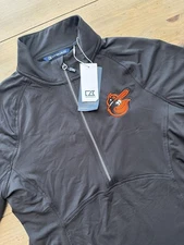 Baltimore Orioles Pullover Womens Medium Black Half Zip MLB Baseball Adapt Eco