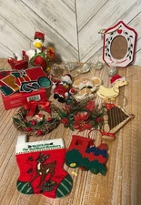 Vintage Christmas Ornaments Assorted Lot  18 pieces some chipping or age wear