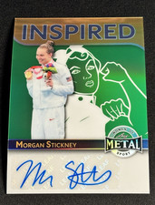 MORGAN STICKNEY 2025 LEAF METAL WOMEN OF SPORT GREEN PRIZM 4/5 AUTO SWIM 🔥🔥