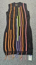 Do my self blk sleeveless mini sweater dress knit/yarn multi-color women LG NWT