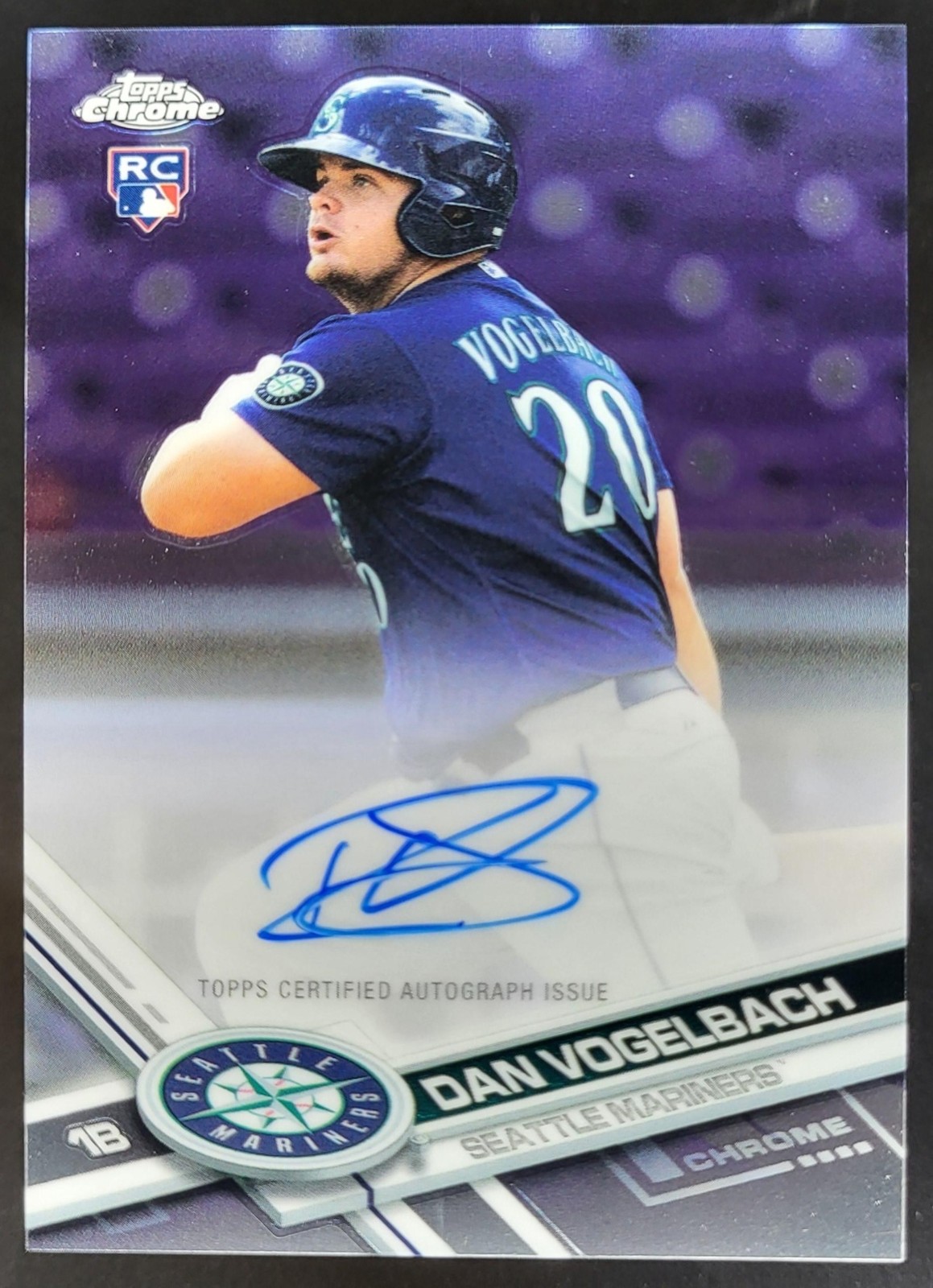 2017 Topps Chrome Dan Vogelbach Rookie Auto #RA-DV RC Seattle Mariners RH4