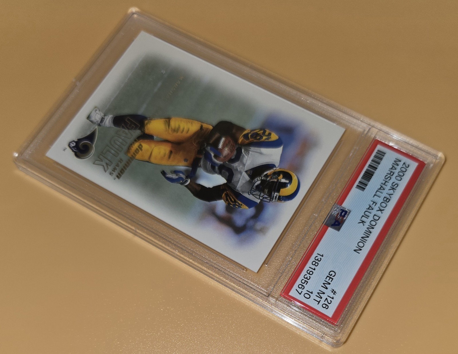 Marshall Faulk PSA 10 Low Pop 2000 Skybox Dominion #126 St. Louis Rams NFL Card view 5