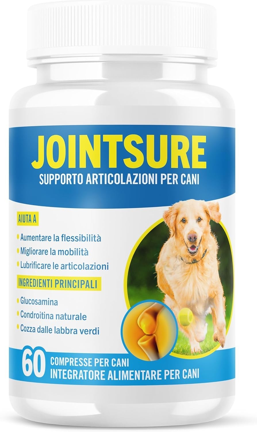 Integratore Articolazioni per Cani - Supporto Naturale Mobilità 60cpr