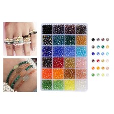 1200Pcs Glass Crytal Beads Round Shaped Natural Chips Beads Crystal for DIY