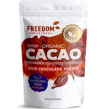 Cacao Powder Organic Raw - Natural Unsweetened Cocoa - Rich Dark Chocolate Taste
