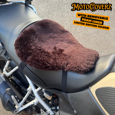 Universal Sheepskin Motorcycle Seat Cover Foam Lined Seats Protector Brown Universal Sheepskin Motorcycle Seat Cover Foam Lined Seats Protector Brown