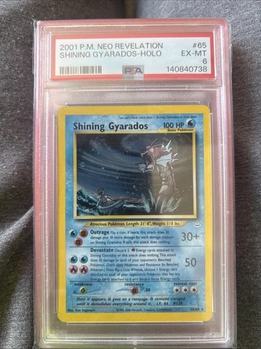 Pokemon TCG Shining Gyarados Holo Secret Rare Neo Revelation 65/64 Psa 6