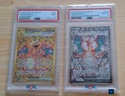 Lot De 2 Cartes Gradées PSA DRACAUFEU flammes Obsidienne